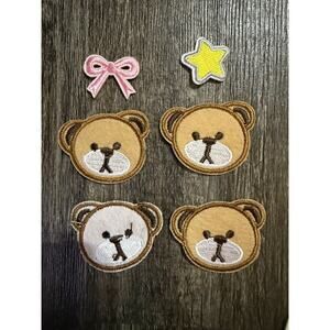 Iron On / Sew On Patches - Kawaii Bear Patches 6pcs